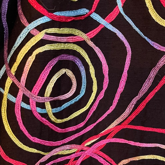 Women's Black Blazer with Vibrant Swirl Patterns - Picture 14 of 14